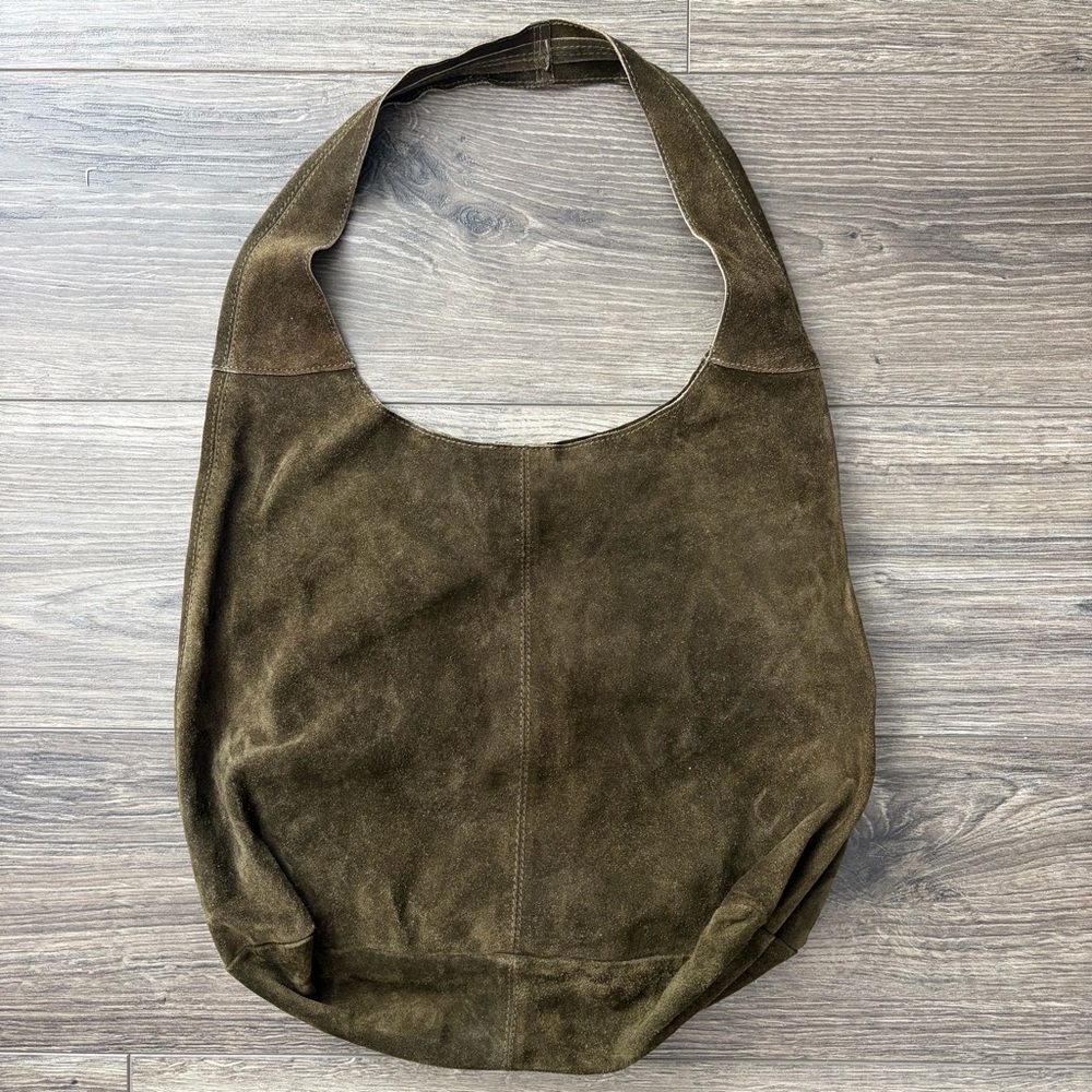 Haute Hippie Olive Green Suede Hobo Bag - Picture 3 of 5